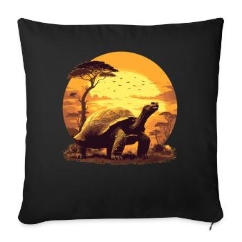 Tortues géantes Tortue géante - Housse de coussin décorative 45 x 45 cm - noir - Devant