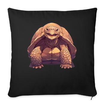 Tortues géantes Tortue géante - Housse de coussin décorative 45 x 45 cm - noir - Devant