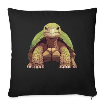 Tortues géantes Tortue géante - Housse de coussin décorative 45 x 45 cm - noir - Devant