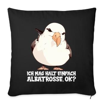 Albatross Albatrosse Albatros - Sofa pillowcase 17,3'' x 17,3'' (45 x 45 cm) - black - Front