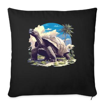 Tortues géantes Tortue géante - Housse de coussin décorative 45 x 45 cm - noir - Devant