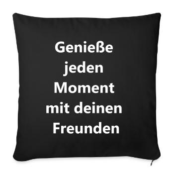 Beste Geschenkideen für Freunde - Sofakissenbezug 45 x 45 cm - Schwarz - Vorne