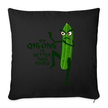 Qi Gong Concombre Thai Chi Chigong Qigong - Housse de coussin décorative 45 x 45 cm - noir - Devant