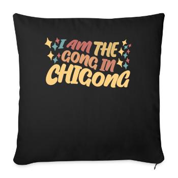 Qigong Qi Gong Thai Chi Chigong - Housse de coussin décorative 45 x 45 cm - noir - Devant