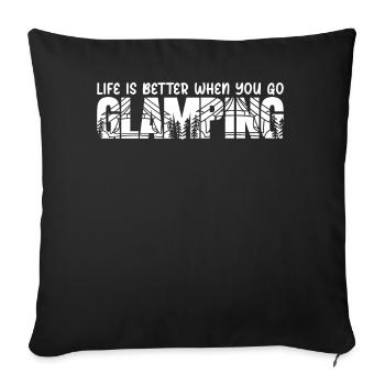 Glamping Camping-car Camping-car Camping - Housse de coussin décorative 45 x 45 cm - noir - Devant