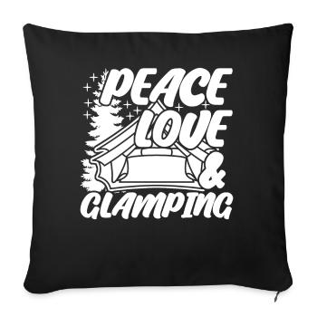 Glamping Camping Camping-car Camping-car - Housse de coussin décorative 45 x 45 cm - noir - Devant