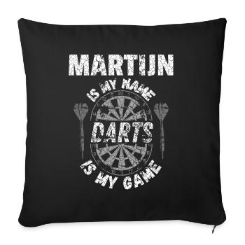 Personalised darts shirt Martijn - Sofa pillowcase 17,3'' x 17,3'' (45 x 45 cm) - black - Front