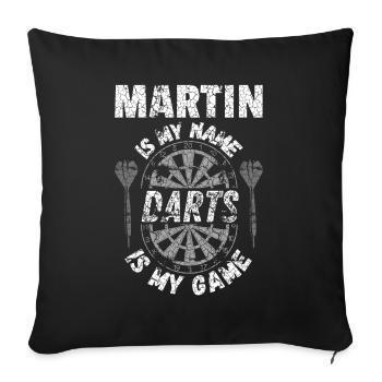 Darts fans and players named Martin - Sofa pillowcase 17,3'' x 17,3'' (45 x 45 cm) - black - Front