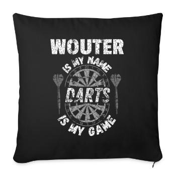 Personalised Darts T-Shirt for Wouter - Sofa pillowcase 17,3'' x 17,3'' (45 x 45 cm) - black - Front