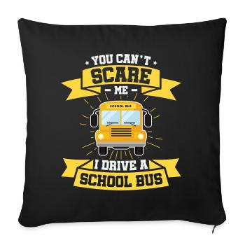 drôle de chauffeur de bus scolaire chauffeur de bus scolaire disant cadeau - Housse de coussin décorative 45 x 45 cm - noir - Devant