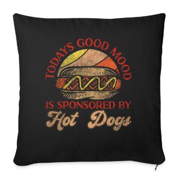 Hot Dog Adulte Rétro Vintage - Housse de coussin décorative 45 x 45 cm - noir - Devant