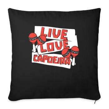 Live Love Capoeira Ginga Capoeirista Danse - Housse de coussin décorative 45 x 45 cm - noir - Devant