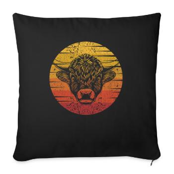 Retro Buffalo Bovinae American Bison Lover Bison - Sofa pillowcase 17,3'' x 17,3'' (45 x 45 cm) - black - Front