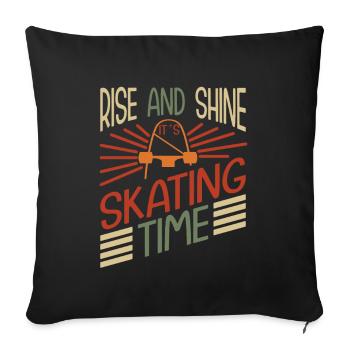 Conception de planche à roulettes pour planchiste - Housse de coussin décorative 45 x 45 cm - noir - Devant