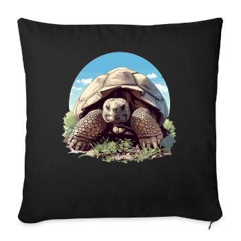 Tortues géantes Tortue géante - Housse de coussin décorative 45 x 45 cm - noir - Devant