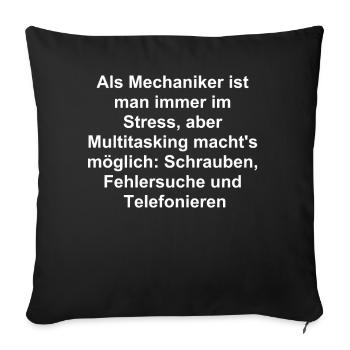 Cadeau de mécanicien multitâche - Housse de coussin décorative 45 x 45 cm - noir - Devant