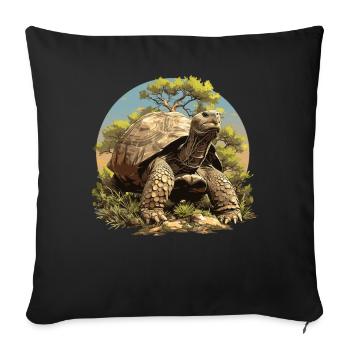 Tortues géantes Tortue géante - Housse de coussin décorative 45 x 45 cm - noir - Devant
