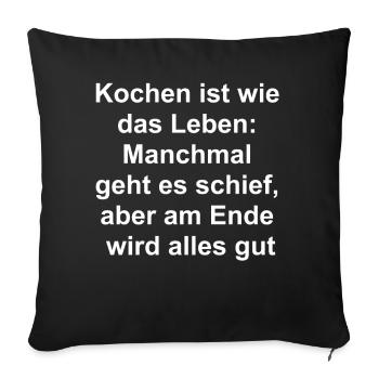 Cadeau de cuisine amusant - Housse de coussin décorative 45 x 45 cm - noir - Devant