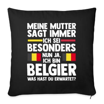 Belgian Belgian Belgium - Sofa pillowcase 17,3'' x 17,3'' (45 x 45 cm) - black - Front