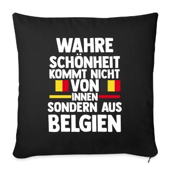 Belgian Belgian Belgium - Sofa pillowcase 17,3'' x 17,3'' (45 x 45 cm) - black - Front