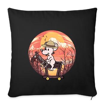 Wilder Westen Maus Reiter Pferd Pferde - Sofakissenbezug 45 x 45 cm - Schwarz - Vorne