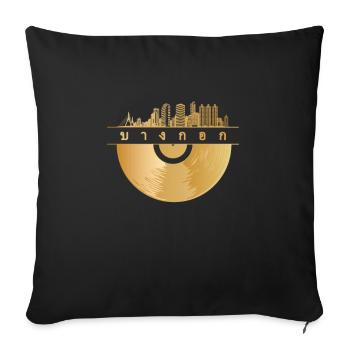 Disque Vinyle Musique Skyline-Thaïlande-Bangkok - Housse de coussin décorative 45 x 45 cm - noir - Devant