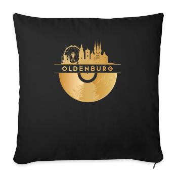 Disque vinyle Musique Skyline-Oldenburg - Housse de coussin décorative 45 x 45 cm - noir - Devant