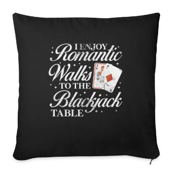 Black Jack Blackjack Kartenspiel Casino Geschenk - Sofakissenbezug 45 x 45 cm - Schwarz - Vorne