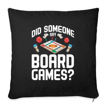 Jeux de société Jeux de société Jeux de nuit Jeux de société Cadeau - Housse de coussin décorative 45 x 45 cm - noir - Devant