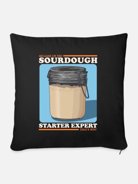 Sauerteig Starter Experte Geschenk - Sofakissenbezug 45 x 45 cm - Schwarz