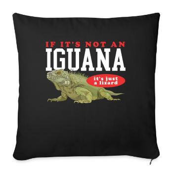 Iguana Reptile Iguanas Lizard Gift - Sofa pillowcase 17,3'' x 17,3'' (45 x 45 cm) - black - Front