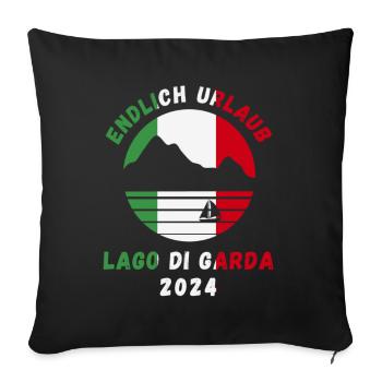 Gardasee Urlaub 2024 Lago Di Garda Italien Idee - Sofakissenbezug 45 x 45 cm - Schwarz - Vorne
