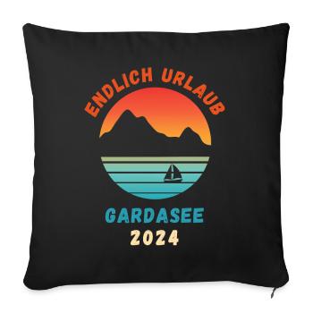 Gardasee Urlaub 2024 Lago Di Garda Italien Idee - Sofakissenbezug 45 x 45 cm - Schwarz - Vorne