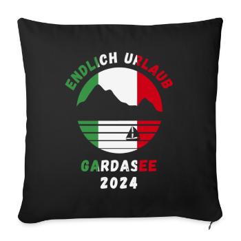 Gardasee Urlaub 2024 Lago Di Garda Italien Idee - Sofakissenbezug 45 x 45 cm - Schwarz - Vorne