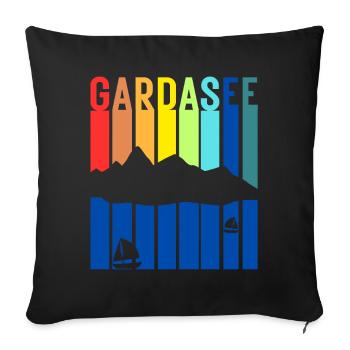 Gardasee Vintage Lago Di Garda Italien Urlaub - Sofakissenbezug 45 x 45 cm - Schwarz - Vorne