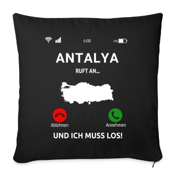 Antalya Urlaub Türkei Idee - Sofakissenbezug 45 x 45 cm - Schwarz - Vorne