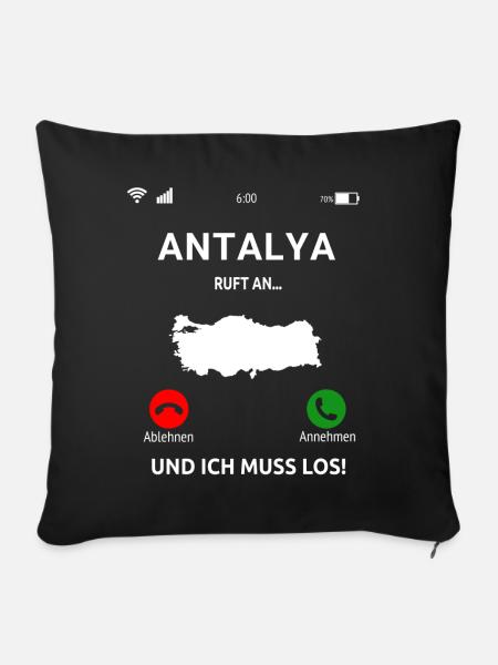 Antalya Urlaub Türkei Idee - Sofakissenbezug 45 x 45 cm - Schwarz
