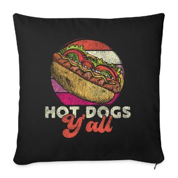Hot Dog Adult Girl Vintage Hot - Sofa pillowcase 17,3'' x 17,3'' (45 x 45 cm) - black - Front