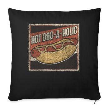 Hot Dog Adulte Vintage Chaud - Housse de coussin décorative 45 x 45 cm - noir - Devant