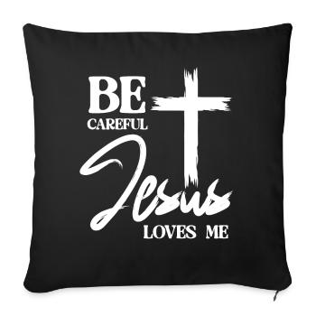 Cross Jesus Christ Christianity - Sofa pillowcase 17,3'' x 17,3'' (45 x 45 cm) - black - Front