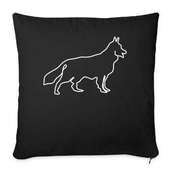 White Shepherd Dog German Shepherd - Sofa pillowcase 17,3'' x 17,3'' (45 x 45 cm) - black - Front