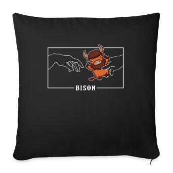 Michel-Ange Création d’Adam Bison Buffalo - Housse de coussin décorative 45 x 45 cm - noir - Devant