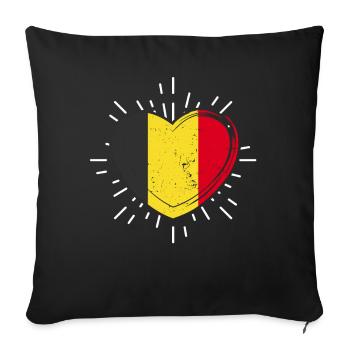 Belgian Belgian Heart Belgium - Sofa pillowcase 17,3'' x 17,3'' (45 x 45 cm) - black - Front