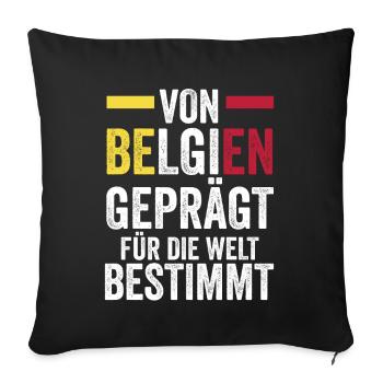 Belgian Belgian Belgium - Sofa pillowcase 17,3'' x 17,3'' (45 x 45 cm) - black - Front