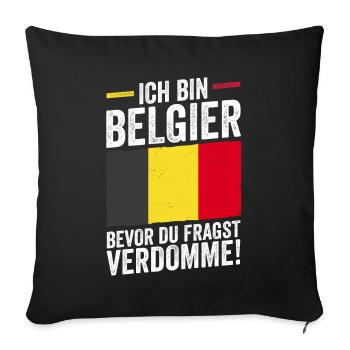 Belgian Belgian Belgium - Sofa pillowcase 17,3'' x 17,3'' (45 x 45 cm) - black - Front