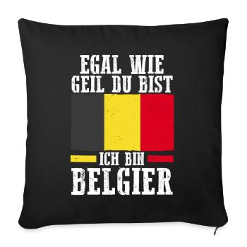 Belgian Belgian Belgium - Sofa pillowcase 17,3'' x 17,3'' (45 x 45 cm) - black - Front