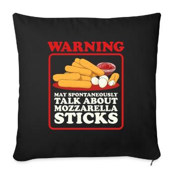 Mozzarella Sticks Cheese Lover Gift - Sofa pillowcase 17,3'' x 17,3'' (45 x 45 cm) - black - Front