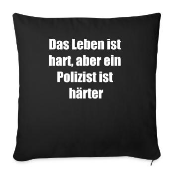 Mug for police officers - Sofa pillowcase 17,3'' x 17,3'' (45 x 45 cm) - black - Front
