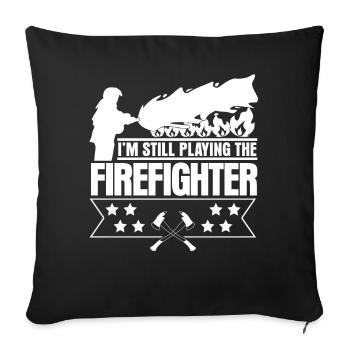 Pompier Camion de pompiers Brigade de pompiers - Housse de coussin décorative 45 x 45 cm - noir - Devant