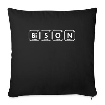 Bison Tableau périodique des éléments Buffalo Bovinae - Housse de coussin décorative 45 x 45 cm - noir - Devant